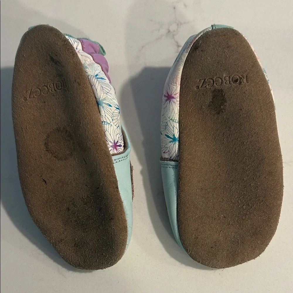 Robeez Purple and Blue Butterfly Moccasins - Picture 2 of 3